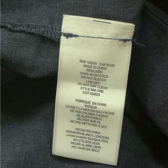 Joie Navy Linen Wide Leg Drawstring Pants 💙 Quiet Luxury, Casual, Vacation, Chic - Picture 6 of 7